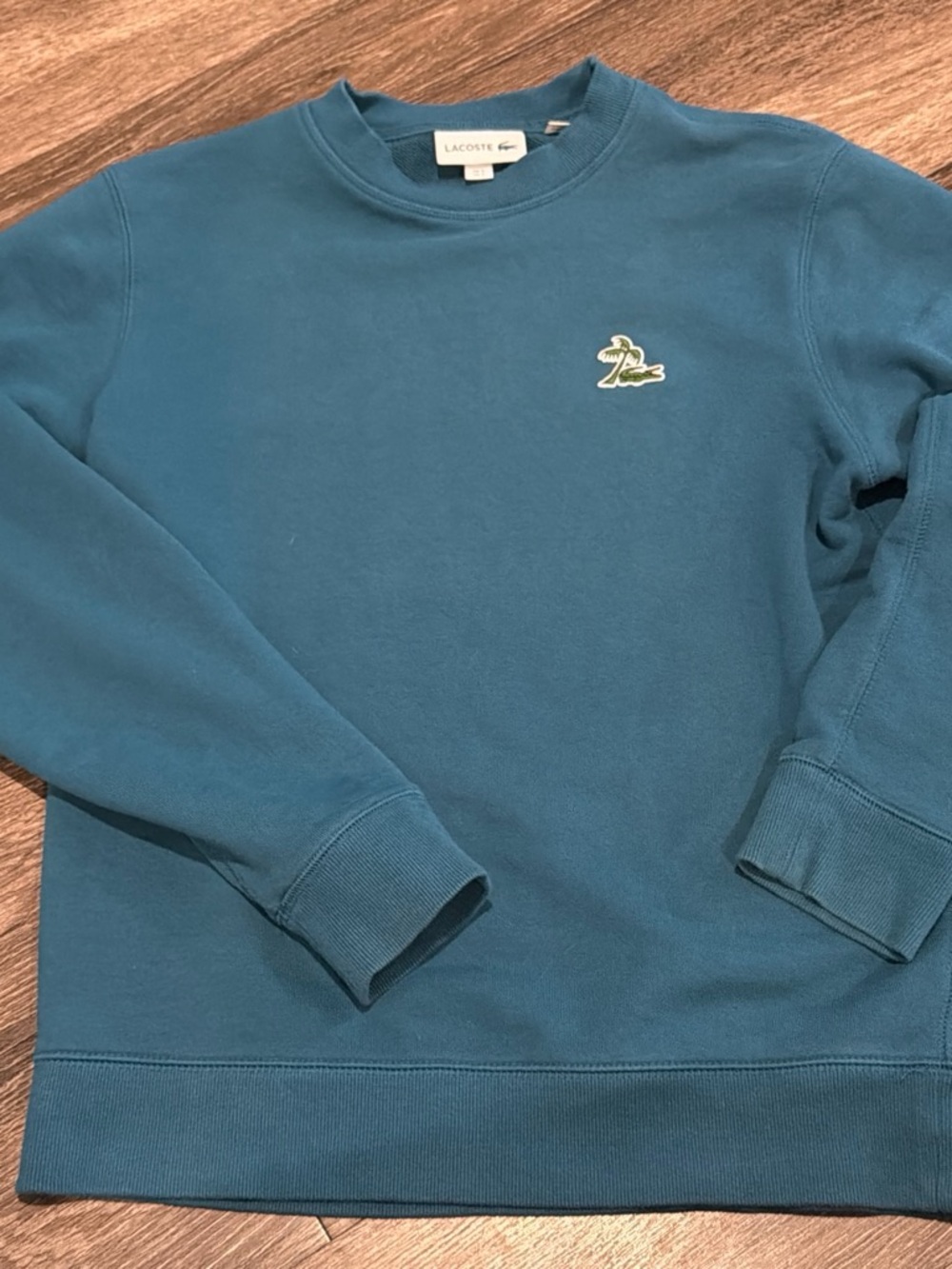 Lacoste Men's Teal-Blue Crewneck Sweatshirt